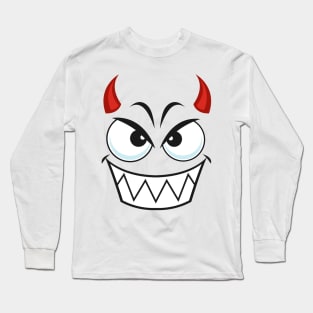 Cute creepy devil face Long Sleeve T-Shirt